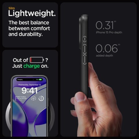 Spigen Thin Fit - Etui do iPhone 15 Pro (Czarny) Spigen Thin Fit - Etui do iPhone 15 Pro (Czarny)