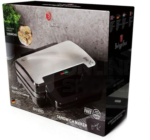 ELEKTR. OPIEKACZ TOSTER 900W SANDWICH MAKER BERLINGER HAUS BH-9140 ELEKTR. OPIEKACZ TOSTER 900W SANDWICH MAKER BERLINGER HAUS BH-9140