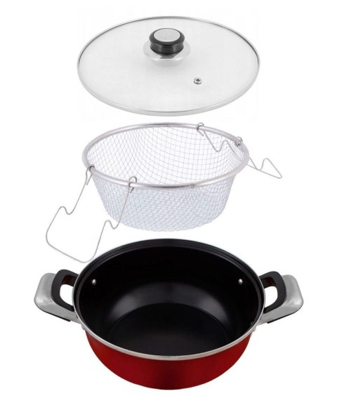 GARNEK Z KOSZYKIEM DO SMAŻENIA FRYTEK 4.0L 24cm EDEL HOFF EH-7708-RD GARNEK Z KOSZYKIEM DO SMAŻENIA FRYTEK 4.0L 24cm EDEL HOFF EH-7708-RD