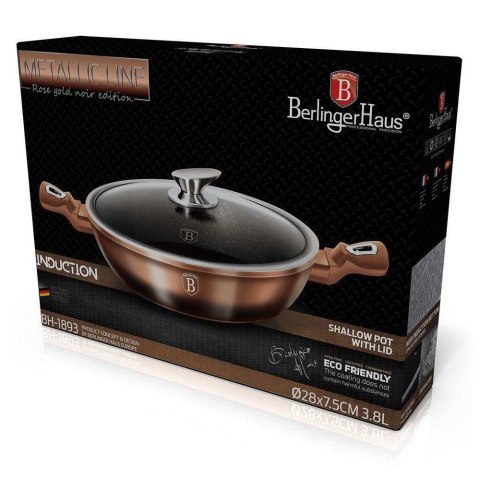 GARNEK Z POWŁOKĄ GRANITOWĄ 3.8L 28cm BERLINGER HAUS ROSE GOLD NOIR BH-1893 GARNEK Z POWŁOKĄ GRANITOWĄ 3.8L 28cm BERLINGER HAUS ROSE GOLD NOIR BH-1893