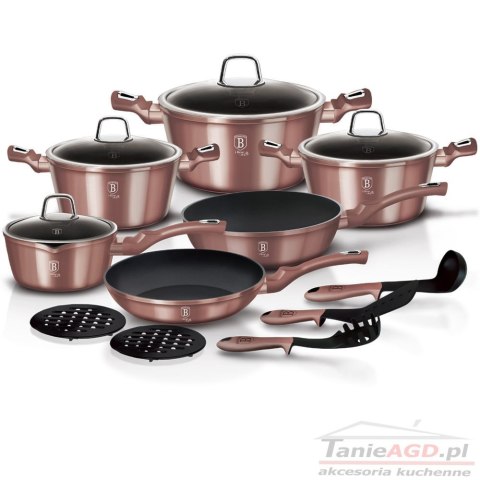 GARNKI 15 ELE. BERLINGER HAUS METALLIC i-ROSE BH-6045 GARNKI 15 ELE. BERLINGER HAUS METALLIC i-ROSE BH-6045