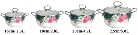 GARNKI EMALIOWANE 8 EL. EDEL HOFF ROSE EH-7060-G / 7062 GARNKI EMALIOWANE 8 EL. EDEL HOFF ROSE EH-7060-G / 7062