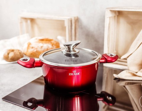 GARNKI z POWŁOKĄ GRANITOWĄ 15 ELE. ZILNER CHERRY RED NOIR ZL-8520 GARNKI z POWŁOKĄ GRANITOWĄ 15 ELE. ZILNER CHERRY RED NOIR ZL-8520