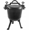 KOCIOŁEK ŻELIWNY MYŚLIWSKI 11L EMALIOWANY Z PATELNIĄ GRILLOWĄ ROSSNER MK-206