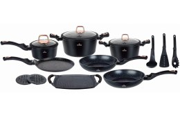 KOMPLET GARNKÓW z POWŁOKĄ MARMUROWĄ 15 EL. ZILNER BLACK ROSEGOLD ZL-8593