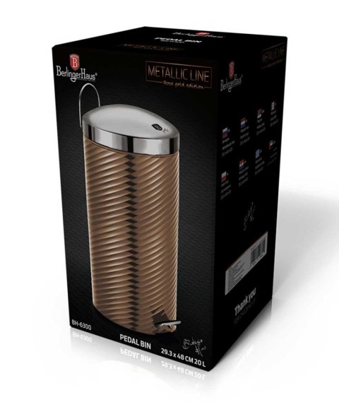 KOSZ NA ŚMIECI 20L STAL NIERDZEWNA BERLINGER HAUS ROSEGOLD BH-6300 KOSZ NA ŚMIECI 20L STAL NIERDZEWNA BERLINGER HAUS ROSEGOLD BH-6300