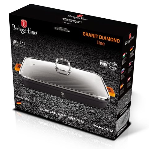 KWADRATOWA PATELNIA GRILLOWA 34x34cm BERLINGER HAUS GRANIT DIAMOND BH-1441 KWADRATOWA PATELNIA GRILLOWA 34x34cm BERLINGER HAUS GRANIT DIAMOND BH-1441