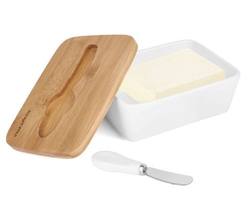 MASELNICZKA CERAMICZNA Z NOŻYKIEM KONIGHOFFER KG-4264 BIAŁA MASELNICZKA CERAMICZNA Z NOŻYKIEM KONIGHOFFER KG-4264 BIAŁA