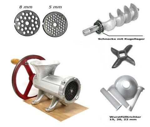 MASZYNKA ŻELIWNA DO MIELENIA MIĘSA #22 z KOŁEM ZILNER ZL-5205 MASZYNKA ŻELIWNA DO MIELENIA MIĘSA #22 z KOŁEM ZILNER ZL-5205