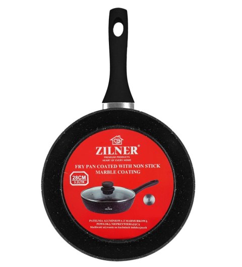 PATELNIA GŁĘBOKA 28CM 3.2L POWŁOKA MARMUROWA Z POKR. ZILNER ZL-7717 / 9218 PATELNIA GŁĘBOKA 28CM 3.2L POWŁOKA MARMUROWA Z POKR. ZILNER ZL-7717 / 9218