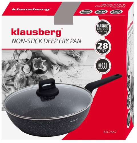 PATELNIA GŁĘBOKA Z POWŁOKĄ MARMUROWĄ 28CM KLAUSBERG KB-7667 PATELNIA GŁĘBOKA Z POWŁOKĄ MARMUROWĄ 28CM KLAUSBERG KB-7667