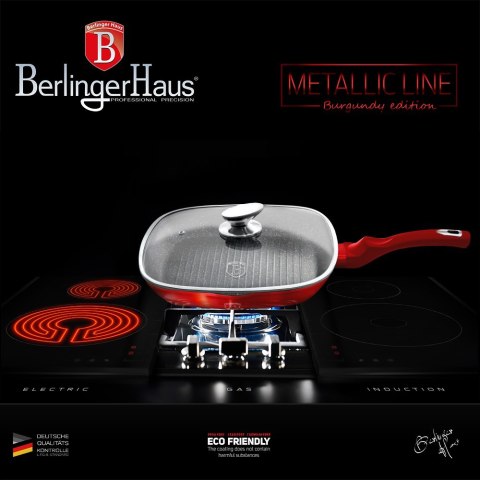 PATELNIA GRANITOWA GRILL 28CM BERLINGER HAUS METALLIC LINE BURGUNDY BH-1613-N PATELNIA GRANITOWA GRILL 28CM BERLINGER HAUS METALLIC LINE BURGUNDY BH-1613-N