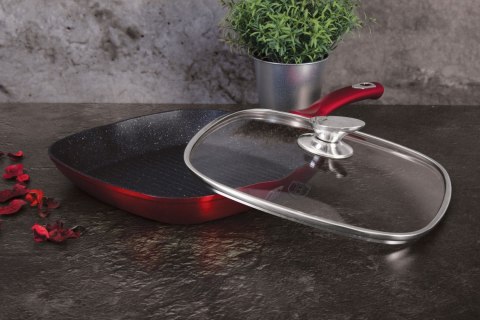 PATELNIA GRANITOWA GRILL 28CM BERLINGER HAUS METALLIC LINE BURGUNDY BH-1613-N PATELNIA GRANITOWA GRILL 28CM BERLINGER HAUS METALLIC LINE BURGUNDY BH-1613-N