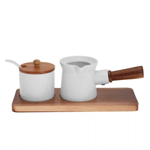 PORCELANOWA CUKIERNICA Z ŁYŻECZKĄ + MLECZNIK NA PODSTAWCE KASSEL 93559 PORCELANOWA CUKIERNICA Z ŁYŻECZKĄ + MLECZNIK NA PODSTAWCE KASSEL 93559