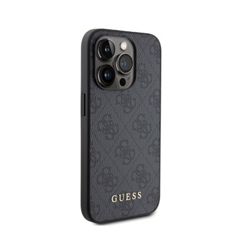Guess 4G Metal Gold Logo - Etui iPhone 15 Pro (szary) Guess 4G Metal Gold Logo - Etui iPhone 15 Pro (szary)