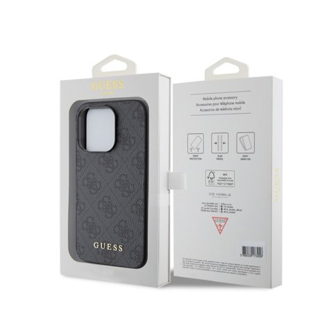 Guess 4G Metal Gold Logo - Etui iPhone 15 Pro (szary) Guess 4G Metal Gold Logo - Etui iPhone 15 Pro (szary)