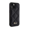 Guess Quilted Metal Logo - Etui iPhone 15 (czarny)
