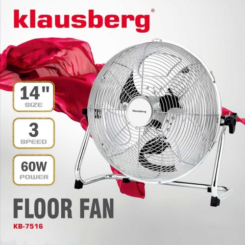 WENTYLATOR CYLKULATOR PODŁOGOWY 35CM 60W KLAUSBERG KB-7516 WENTYLATOR CYLKULATOR PODŁOGOWY 35CM 60W KLAUSBERG KB-7516