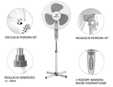WENTYLATOR PODŁOGOWY KINGCOOL 40cm 40W KC-2122 WENTYLATOR PODŁOGOWY KINGCOOL 40cm 40W KC-2122