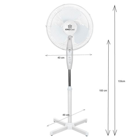 WENTYLATOR PODŁOGOWY KINGCOOL 40cm 40W KC-2122 WENTYLATOR PODŁOGOWY KINGCOOL 40cm 40W KC-2122