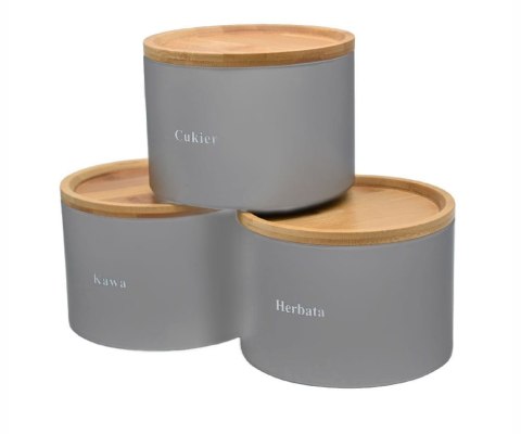 ZESTAW 3 POJEMNIKÓW KAWA HERBATA CUKIER BRUNBESTE BB-2715 ZESTAW 3 POJEMNIKÓW KAWA HERBATA CUKIER BRUNBESTE BB-2715