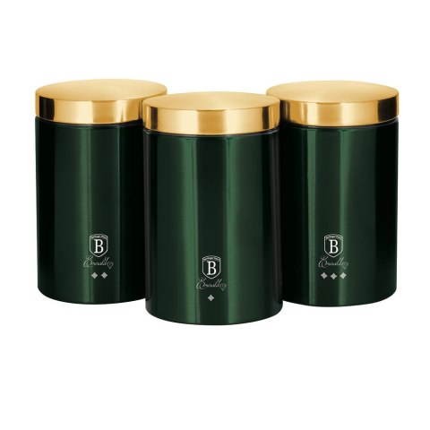 ZESTAW 3 POJEMNIKÓW KUCHENNYCH BERLINGER HAUS EMERALD METALLIC LINE BH-6272 ZESTAW 3 POJEMNIKÓW KUCHENNYCH BERLINGER HAUS EMERALD METALLIC LINE BH-6272