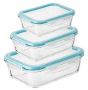 ZESTAW 3 SZKLANYCH POJEMNIKÓW KUCHENNYCH 350 / 600 / 1000ML KONIGHOFFER LARGO KG-2079