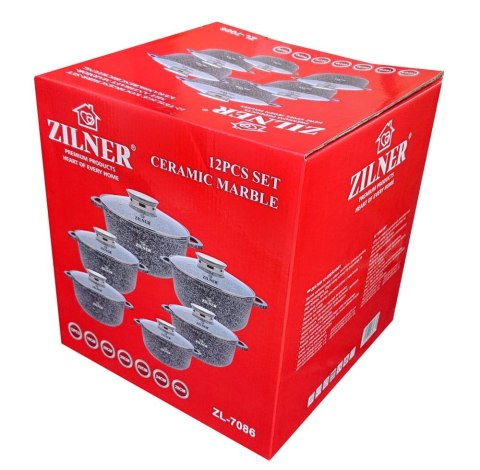 ZESTAW 6 GARNKÓW MARMUROWYCH ZILNER ZL-7086 ZESTAW 6 GARNKÓW MARMUROWYCH ZILNER ZL-7086