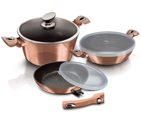 ZESTAW GARNKÓW GRANITOWYCH 6 ELE BERLINGER HAUS METALLIC LINE ROSE GOLD BH-7051 ZESTAW GARNKÓW GRANITOWYCH 6 ELE BERLINGER HAUS METALLIC LINE ROSE GOLD BH-7051