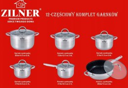 ZESTAW GARNKÓW STALOWYCH 12 ELE ZILNER ZL-8108