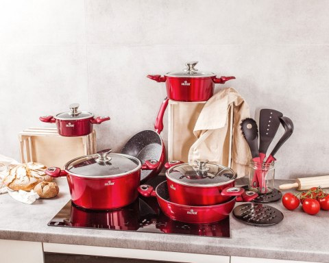ZESTAW GARNKÓW Z POWŁOKĄ GRANITOWĄ 15 EL. ZILNER CHERRY RED ZL-8516 ZESTAW GARNKÓW Z POWŁOKĄ GRANITOWĄ 15 EL. ZILNER CHERRY RED ZL-8516