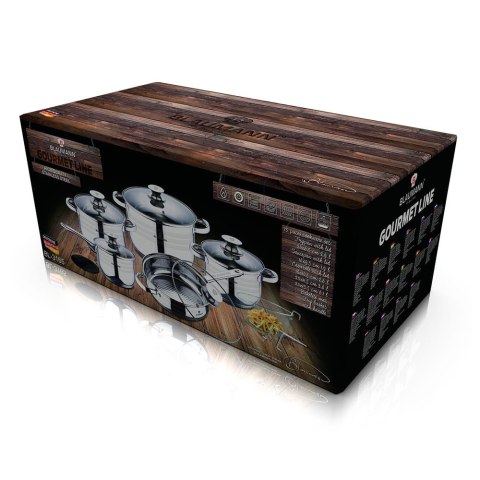 ZESTAW GARNKÓW ZE STALI NIERDZEWNEJ 13 EL. BLAUMANN GOURMET LINE BL-3165 ZESTAW GARNKÓW ZE STALI NIERDZEWNEJ 13 EL. BLAUMANN GOURMET LINE BL-3165