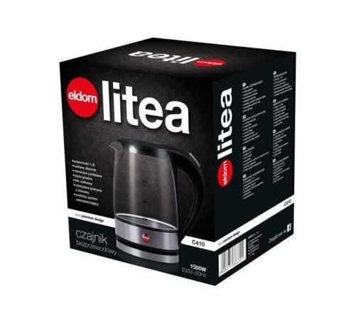 ELDOM CZAJNIK SZKLANY LITEA, 1500 W, POJ. 1,2 L, F ELDOM CZAJNIK SZKLANY LITEA, 1500 W, POJ. 1,2 L, F
