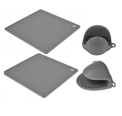ZESTAW SILIKONOWY 4 EL. 2xŁAPKA + 2xPODKŁADKA BRUNBESTE BB-1527 ZESTAW SILIKONOWY 4 EL. 2xŁAPKA + 2xPODKŁADKA BRUNBESTE BB-1527