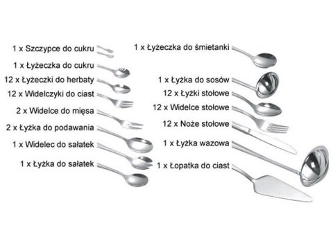 ZESTAW SZTUĆCÓW 72 EL. ZILNER ZL-6514 SATYNA ZESTAW SZTUĆCÓW 72 EL. ZILNER ZL-6514 SATYNA