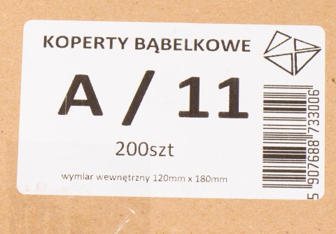 KOPERTY BĄBELKOWE POWIETRZNE A11 100x165 200SZT KOPERTY BĄBELKOWE POWIETRZNE A11 100x165 200SZT