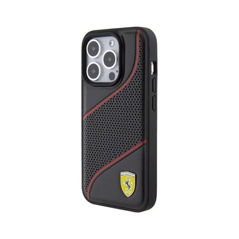 Ferrari Perforated Waves Metal Logo - Etui iPhone 15 Pro (czarny) Ferrari Perforated Waves Metal Logo - Etui iPhone 15 Pro (czarny)