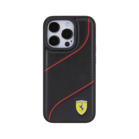Ferrari Perforated Waves Metal Logo - Etui iPhone 15 Pro (czarny) Ferrari Perforated Waves Metal Logo - Etui iPhone 15 Pro (czarny)