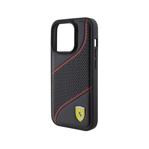 Ferrari Perforated Waves Metal Logo - Etui iPhone 15 Pro (czarny) Ferrari Perforated Waves Metal Logo - Etui iPhone 15 Pro (czarny)