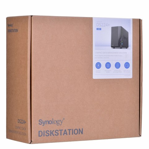 NAS Synology DS224+; Tower; 2x (3.5" SATA HDD); Intel Celeron J4125;,2GB DDR4 (max. 6GB), 2x 1GbE RJ-45 NAS Synology DS224+; Tower; 2x (3.5" SATA HDD); Intel Celeron J4125;,2GB DDR4 (max. 6GB), 2x 1GbE RJ-45
