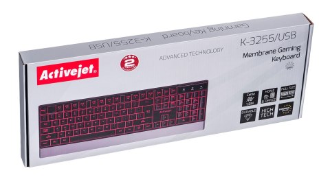 Activejet K-3255 Klawiatura przewodowa USB czarna Activejet K-3255 Klawiatura przewodowa USB czarna