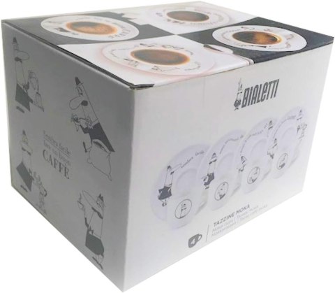 Bialetti Carousel Zestaw 4 filiżanek i spodków 50ml Bialetti Carousel Zestaw 4 filiżanek i spodków 50ml