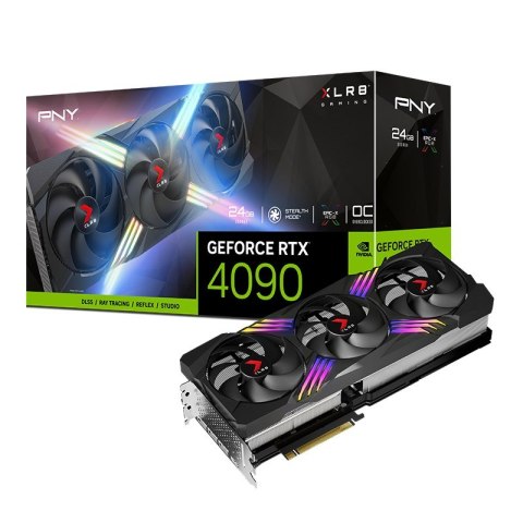 Karta graficzna PNY GeForce RTX 4090 24GB XLR8 Gaming VERTO EPIC-X RGB OC Triple Fan DLSS 3 Karta graficzna PNY GeForce RTX 4090 24GB XLR8 Gaming VERTO EPIC-X RGB OC Triple Fan DLSS 3