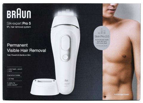 Depilator Braun Silk-expert Pro 5 PL5145 IPL biało-srebrny Depilator Braun Silk-expert Pro 5 PL5145 IPL biało-srebrny