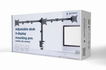 Uchwyt - GEMBIRD BIURKOWE REGULOWANE RAMIĘ/UCHWYT NA 3 MONITORY 17-27 100X100MM DO 7KG Uchwyt - GEMBIRD BIURKOWE REGULOWANE RAMIĘ/UCHWYT NA 3 MONITORY 17-27 100X100MM DO 7KG