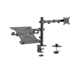 Uchwyt - GEMBIRD BIURKOWE REGULOWANE RAMIĘ/UCHWYT Z RAMIENIEM NA MONITOR I PODSTAWKĄ NA NOTEBOOKA 17-32 100X100MM DO 9KG