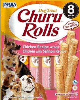 Przysmak Inaba CHURU ROLLS Kurczak i łosoś dla psa 8x12g Przysmak Inaba CHURU ROLLS Kurczak i łosoś dla psa 8x12g