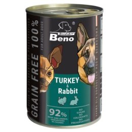 Super Beno bez zbóż kąski indyk królik w sosie 415g