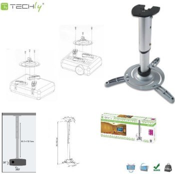 Uchwyt - Techly Sufitowy uchwyt do projektora (301566) 60 - 102 cm Uchwyt - Techly Sufitowy uchwyt do projektora (301566) 60 - 102 cm