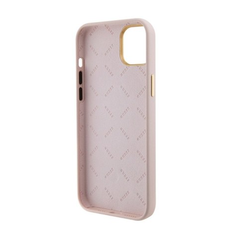 Guess Silicone Logo Strass 4G - Etui iPhone 15 Plus (różowy) Guess Silicone Logo Strass 4G - Etui iPhone 15 Plus (różowy)